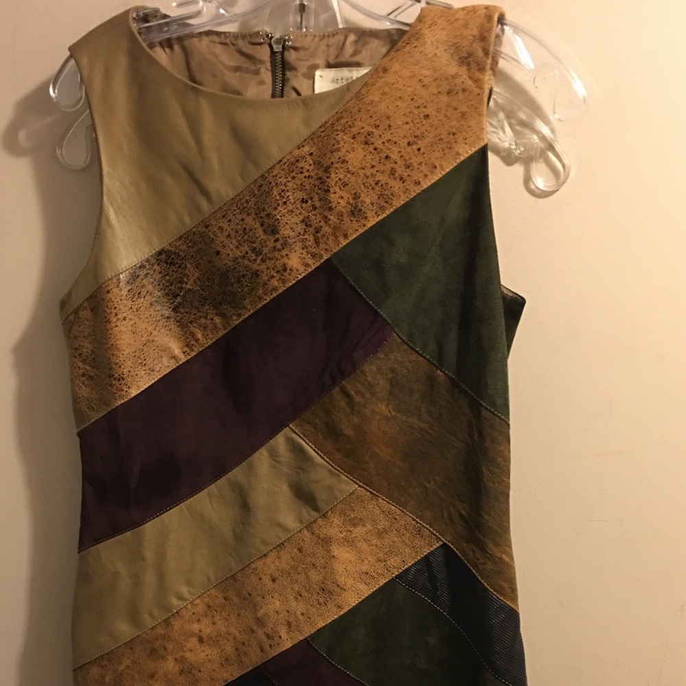 Nicole Miller Artelier-leather/suede dress👗